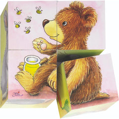 Baby Animals 4 Cube Puzzle Toy for Kids