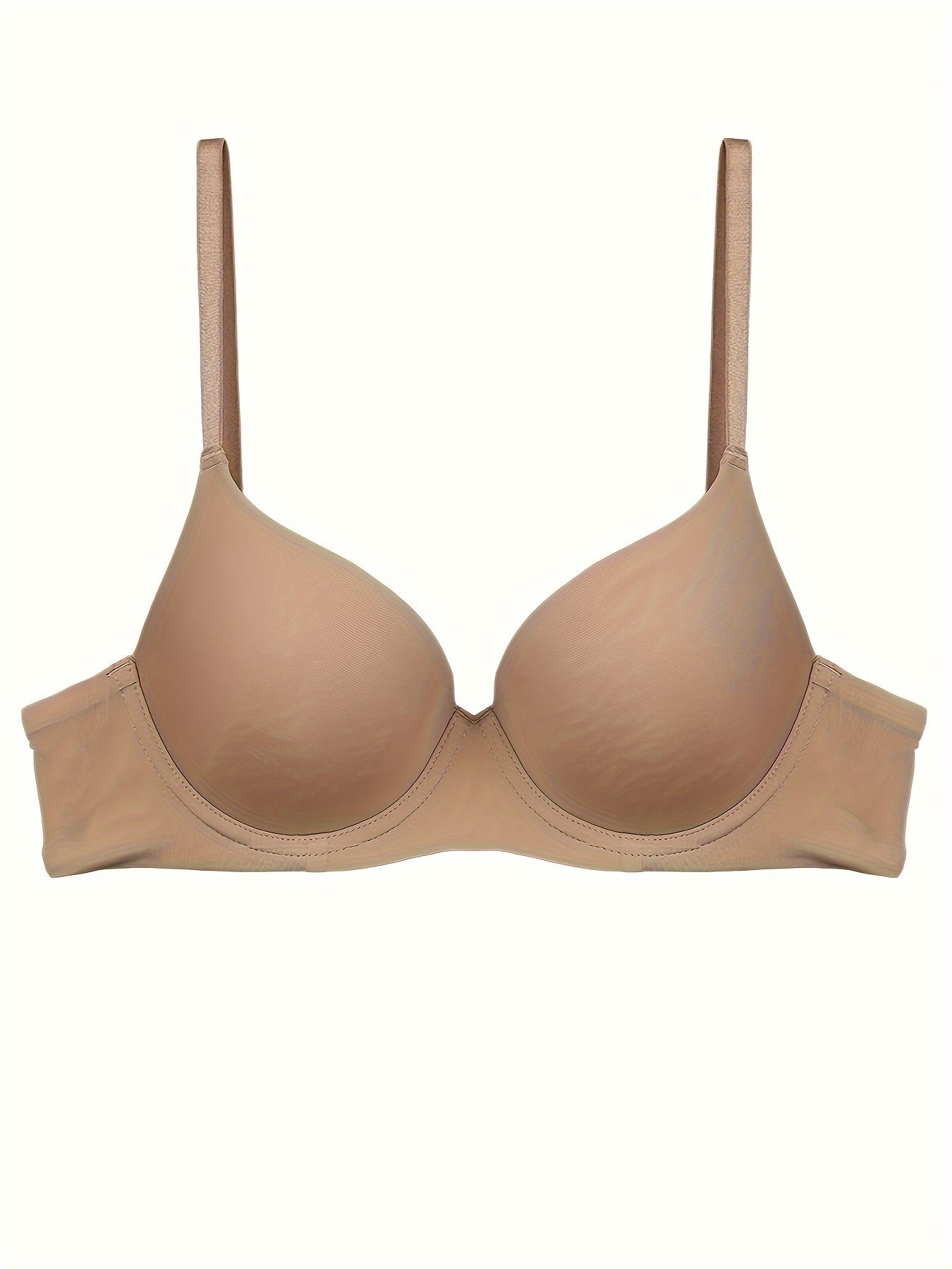 Comfy Push Up Bra Solid T-Shirt Style Breathable Lingerie