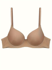 Comfy Push Up Bra Solid T-Shirt Style Breathable Lingerie