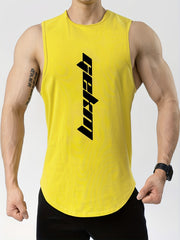 Men's Sleeveless Shirt Quick Dry Breathable Letter Print Tank Top