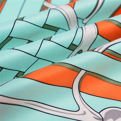 Boho Silk Like Square Scarf Sunscreen Shawl for Women