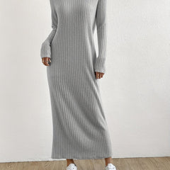 Ribbed Maxi Dress Long Sleeve