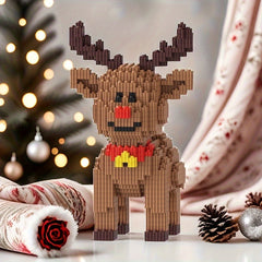 Christmas Reindeer Building Blocks Set DIY Craft Toy for Adults and Teens