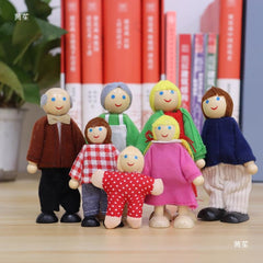 6pcs Articulated Family Puppet Toys Posable Joints Vibrant Colors Educational