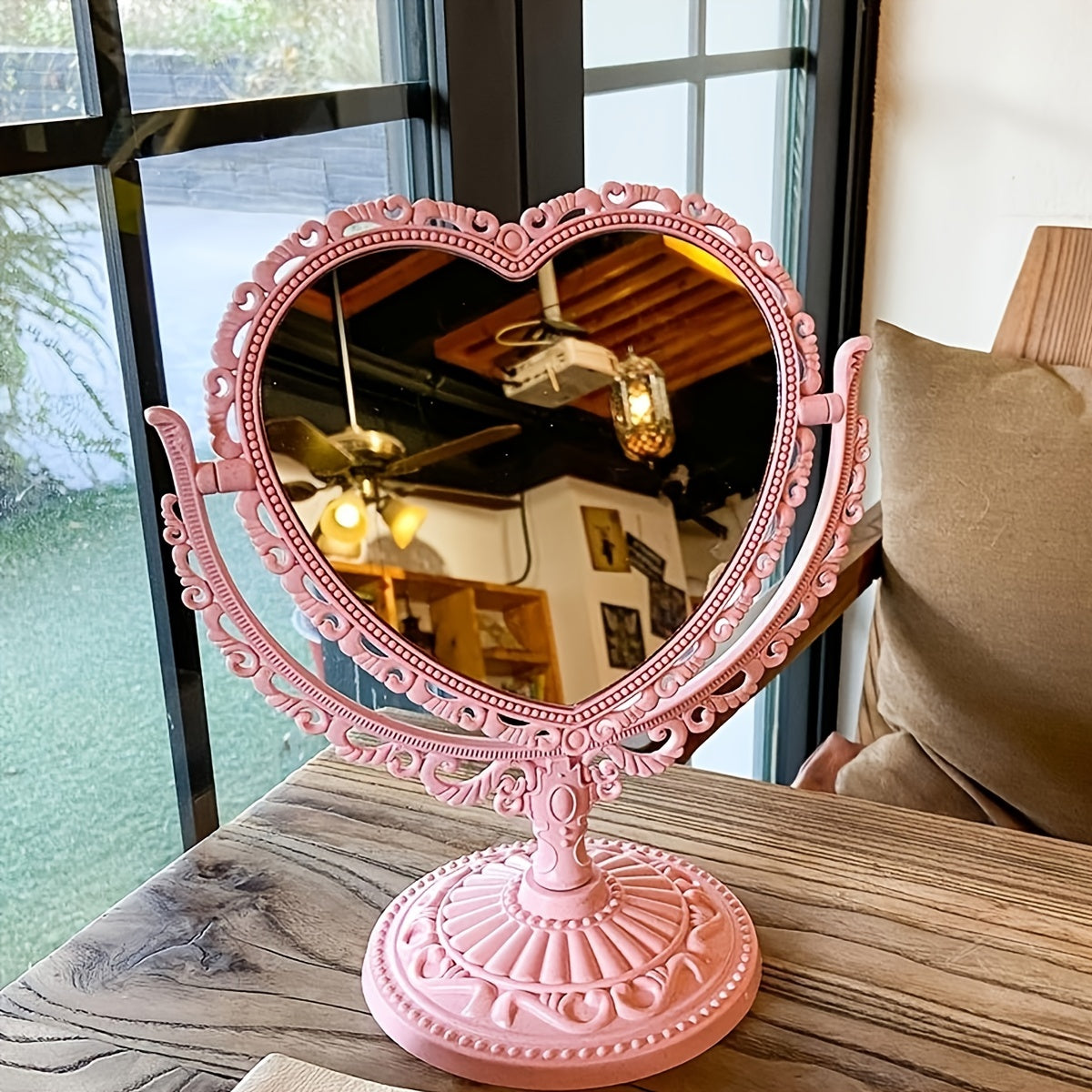 Heart Shaped Cosmetic Mirror for Makeup Vanity