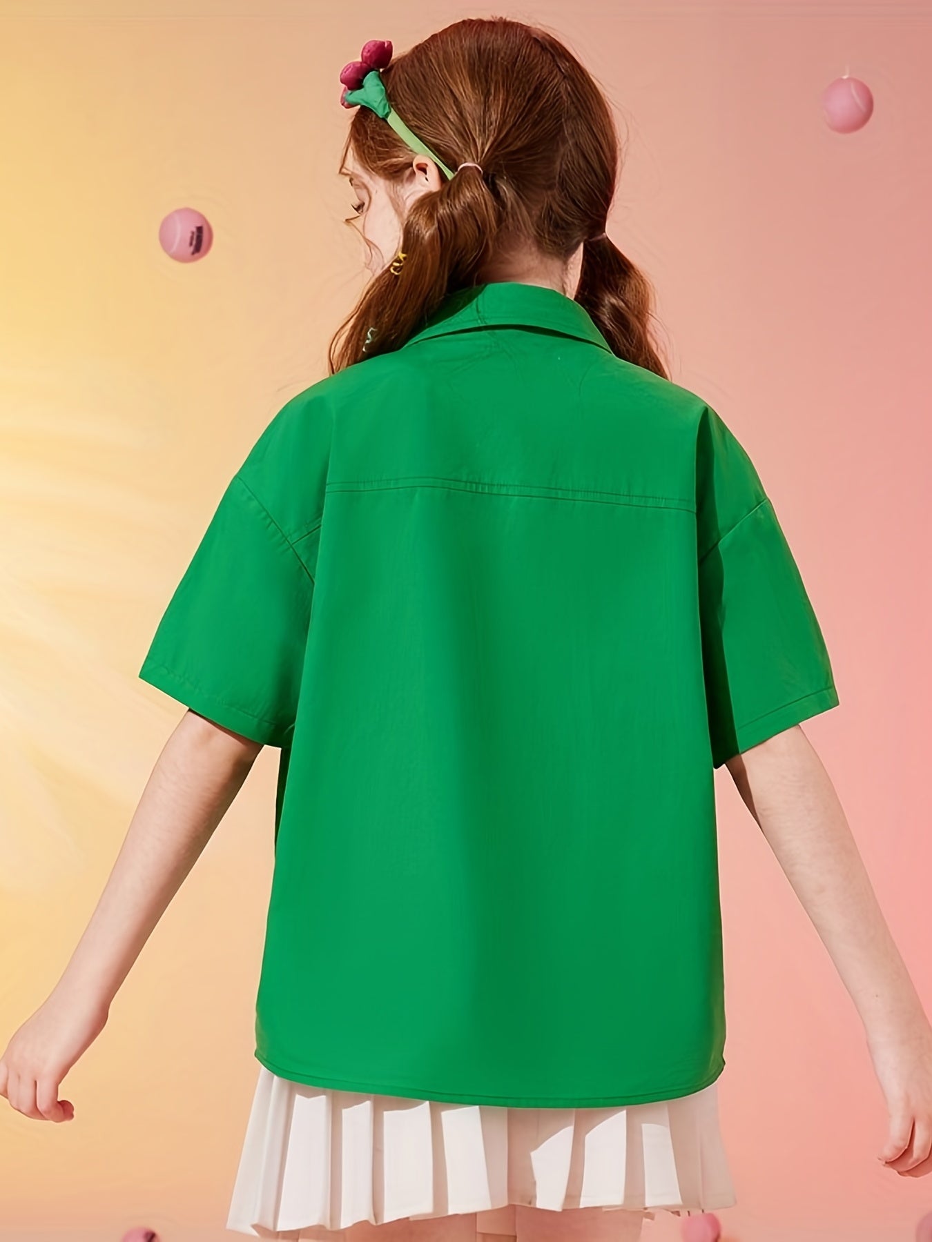Forest Series Girls Short Sleeve Shirt Flower Graphic Top