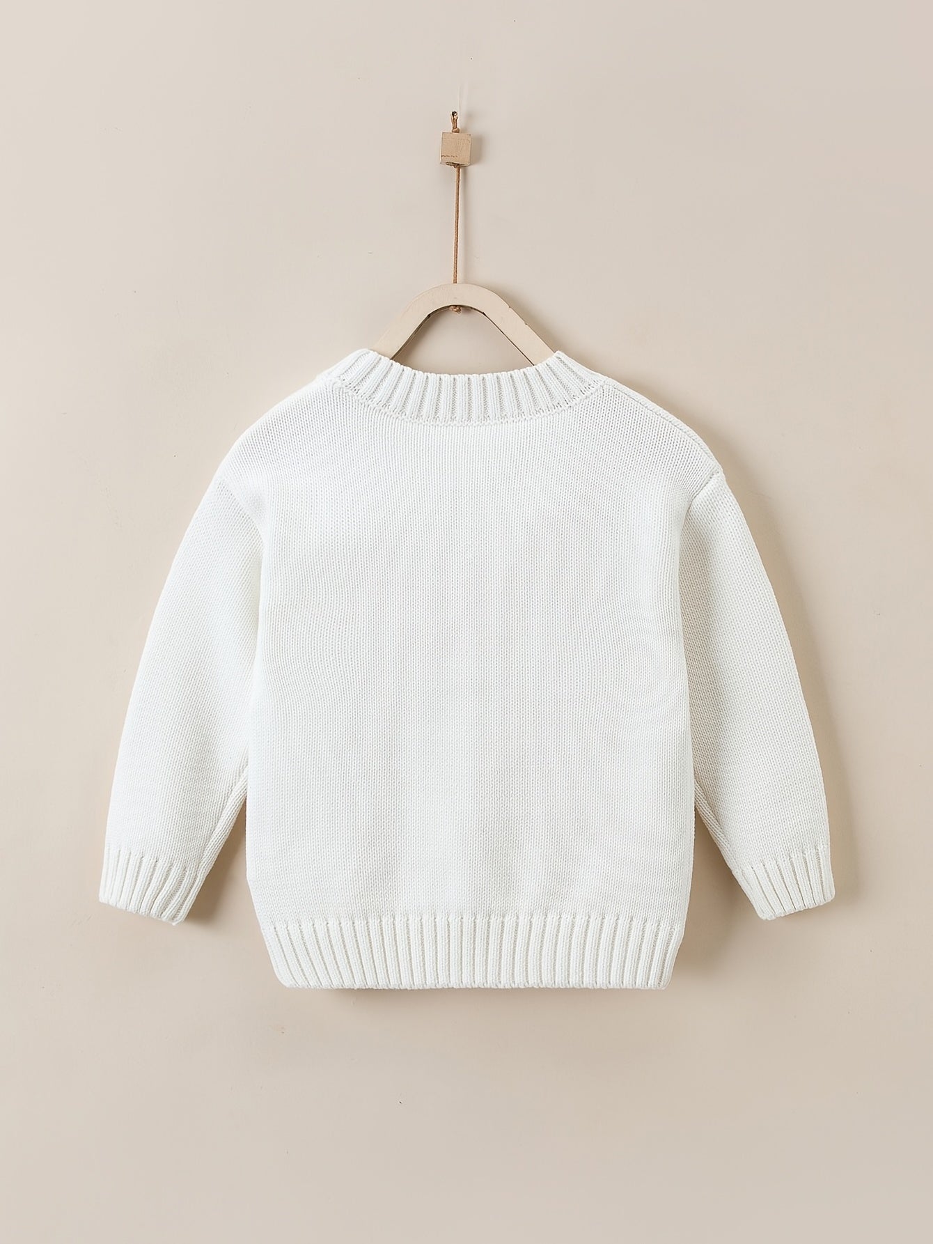 Girls Casual Knitted Sweater with Rabbit Embroidery