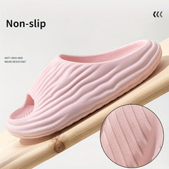 Women's Comfy Pillow Slides Solid PVC Bathroom Shoes