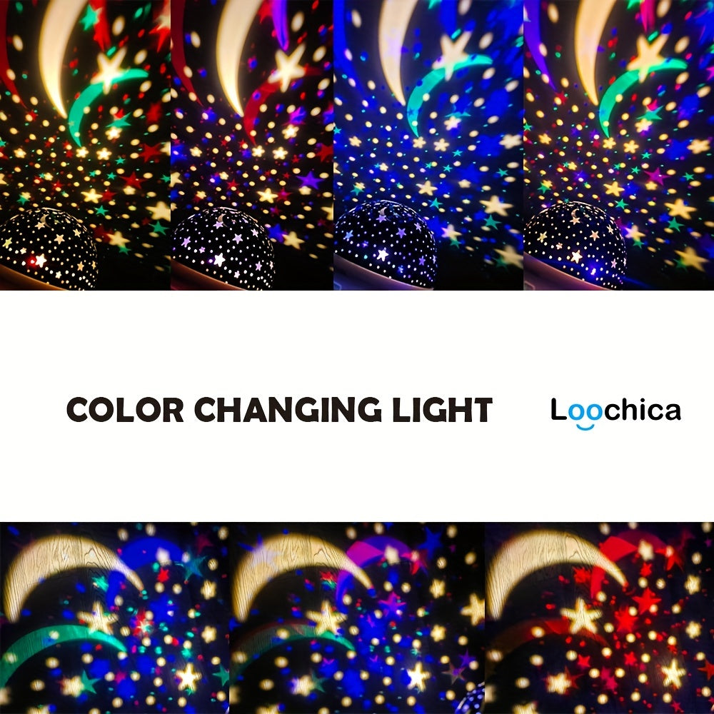 Magical Starry Night Changing Night Light Projector for Kids 1-14