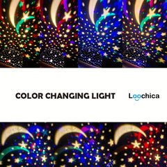 Magical Starry Night Changing Night Light Projector for Kids 1-14