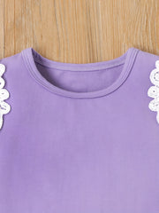 Baby Girl Ruffle Trim Flutter Sleeve Onesie Romper