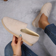 Women's Round Toe Slip On Micro Suede Shoes