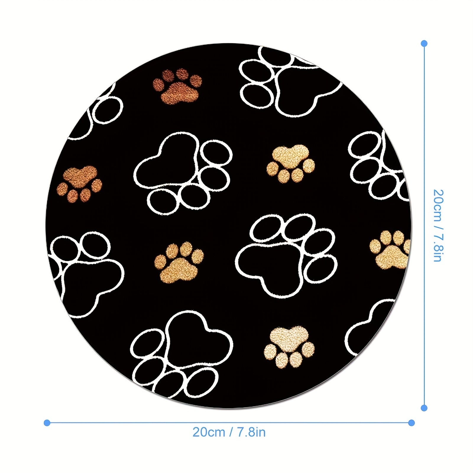 Animal Footprints Mouse Pad for Women Round Non-slip Rubber Mat