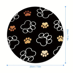 Animal Footprints Mouse Pad for Women Round Non-slip Rubber Mat