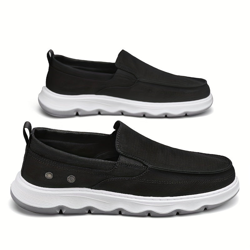 Men's Canvas Slip On Loafers Outdoor Walking Shoes