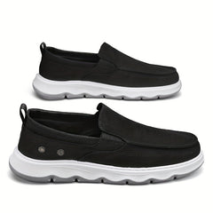 Men's Canvas Slip On Loafers Outdoor Walking Shoes