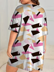 Geometric Print Short Sleeve Nightdress