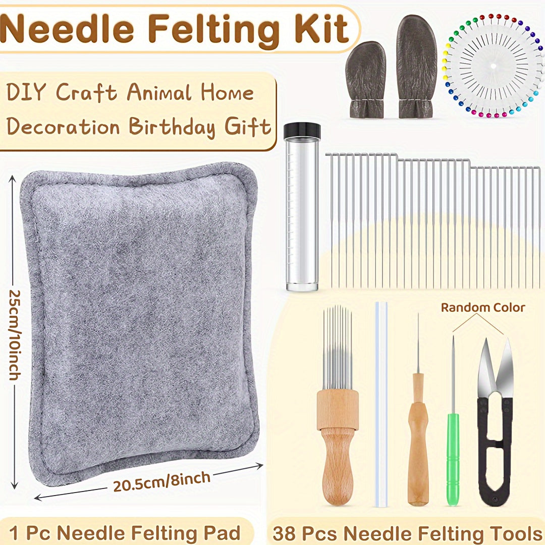 41pcs Needle Felting Kit with Wool Carders and Pad