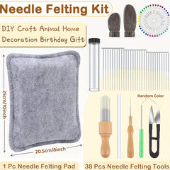 41pcs Needle Felting Kit with Wool Carders and Pad