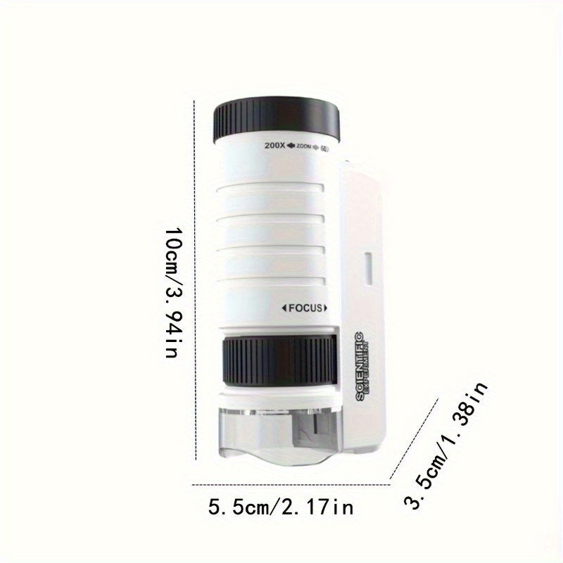 Kids LED Handheld Mini Microscope Toy for Biology Exploration