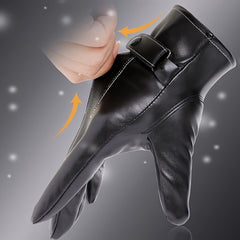 Waterproof Touch Screen PU Leather Gloves For Men And Women
