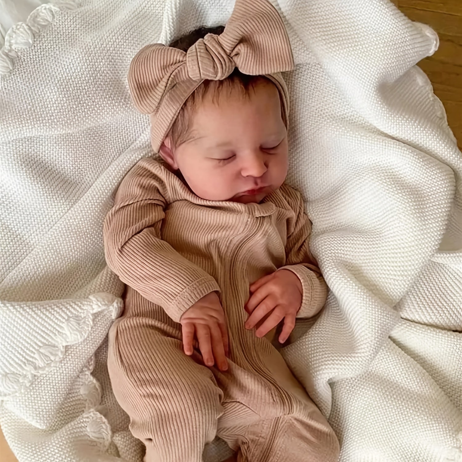 Realistic 18 Inch Reborn Baby Doll with Painted Hair - Ideal Gift for Children