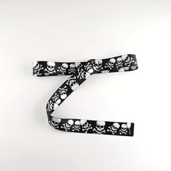 Skull Head Double Loop Buckle Canvas Belt for Men