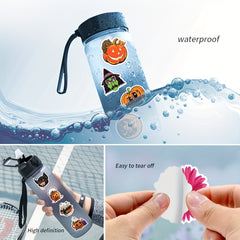 60pcs Halloween Stickers Pumpkins & Spooky Vinyl Pack Water Bottles