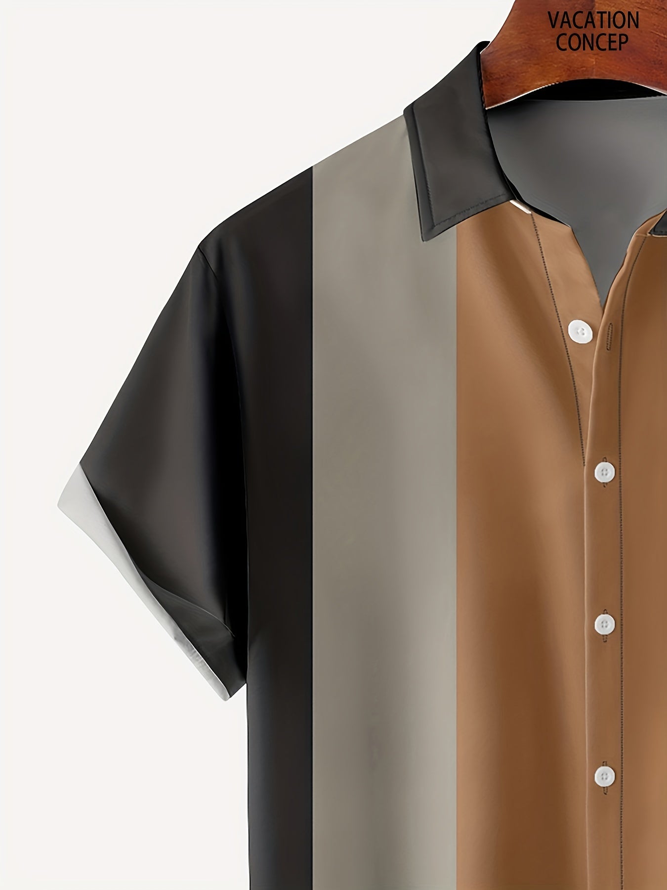 Men's Geometric Print Button Down Shirt Short Sleeve Bowling Tee