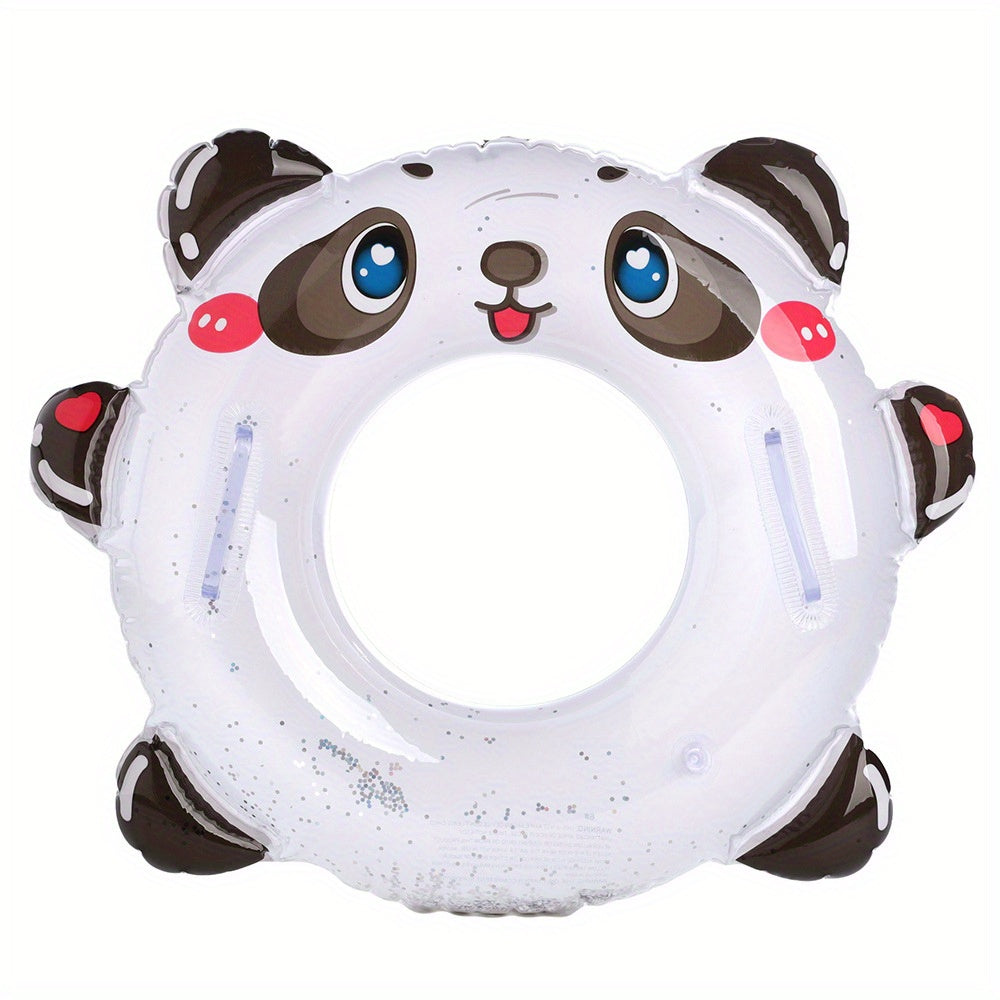 Panda Swimming Ring Float for Kids with Sequin Handle