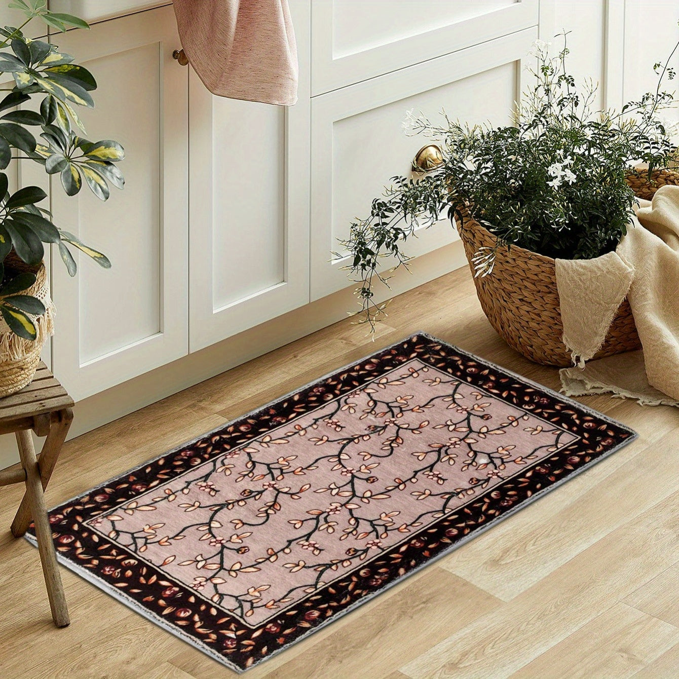 Cashmere Soft Hand-painted Flower Carpet 15.75x23.62in