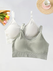 2pcs Seamless Camisole Bra Backless Underwear for Women