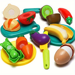 35pcs Kitchen Toy Set Fruit Vegetable Accessories Shopping Basket