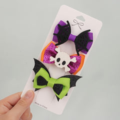 3pcs Cartoon Bat Hairclip Bow Halloween Hair Accessories