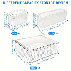 10pcs Fridge Organizer Stackable BPA Bins With Lids