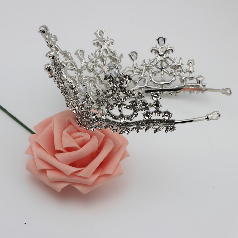 Girls Zircon Crown Rhinestone Hair Accessories for Party Wedding