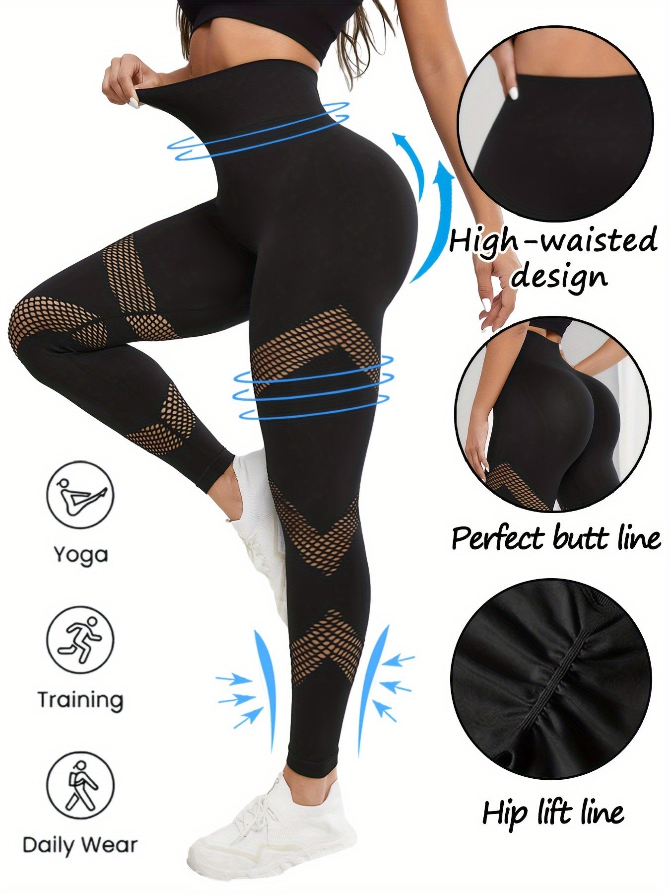 Quick Dry Butt Lifting Yoga Pants High Waist Leggings Women's Activewear