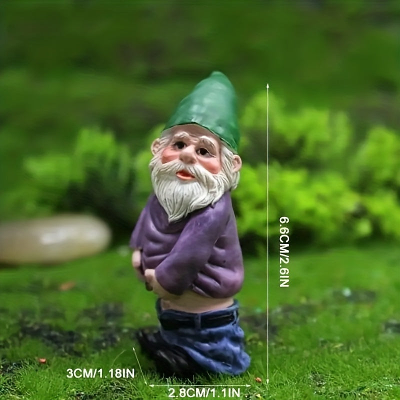 4pcs Mini Gnomes Resin Statues for Fairy Garden & Bonsai Decor