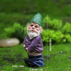 4pcs Mini Gnomes Resin Statues for Fairy Garden & Bonsai Decor