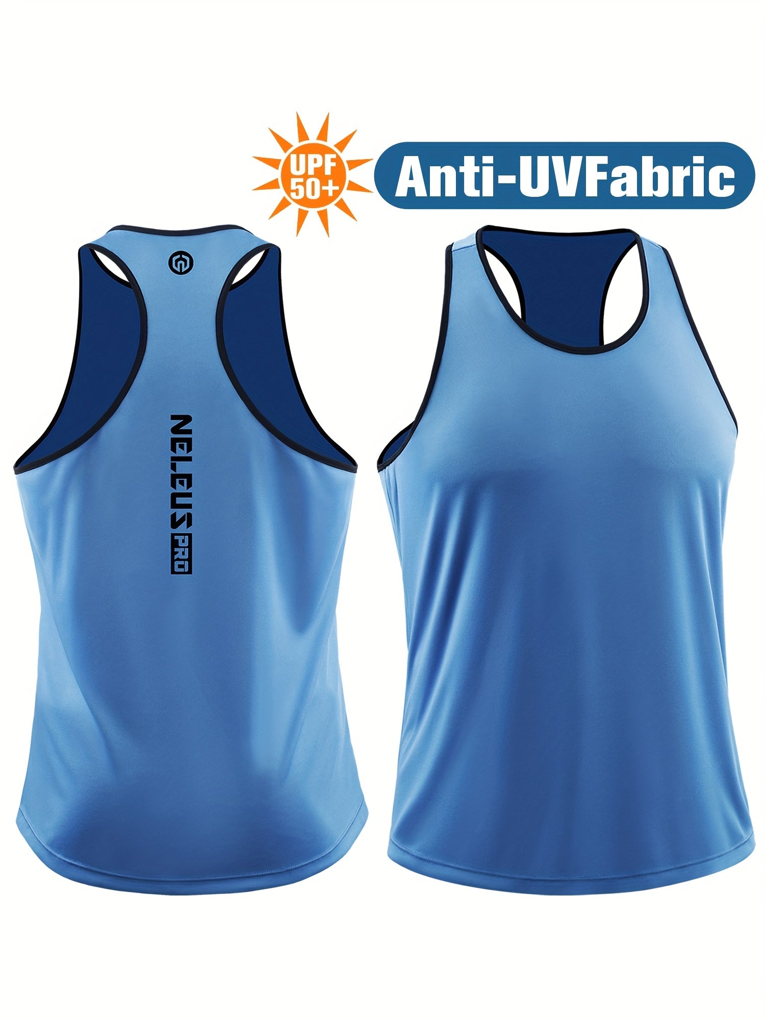 Men's UPF 50 Sun Protection Athletic Vest for Running