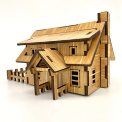Wooden 3D Puzzle Building Models Western Hut DIY Laser Cut Assembly Model Kit