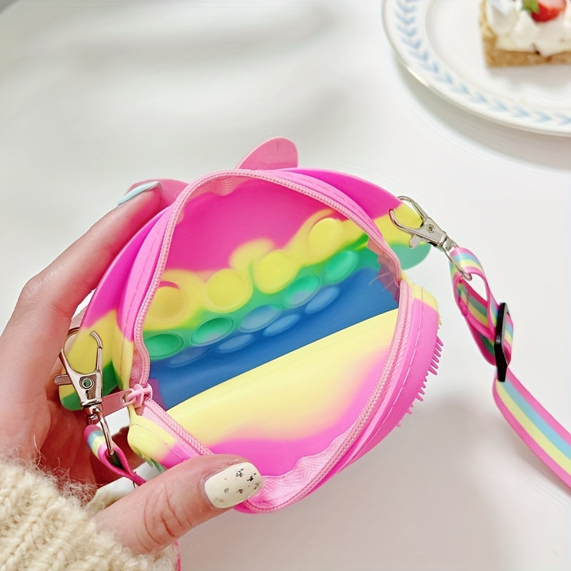 Colorful Rabbit Shape Crossbody Bag With Bow Diagonal Bag