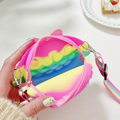 Colorful Rabbit Shape Crossbody Bag With Bow Diagonal Bag