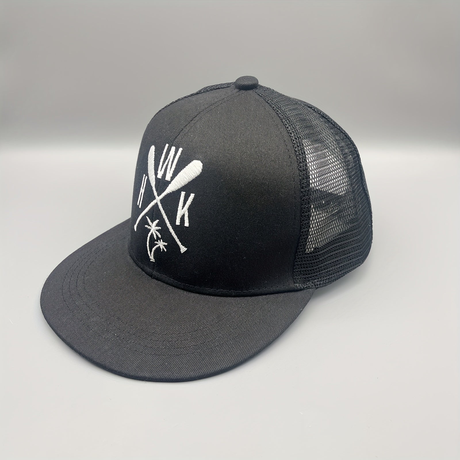 Men's Hip Hop Baseball Cap Flat Brim Breathable Mesh Cap