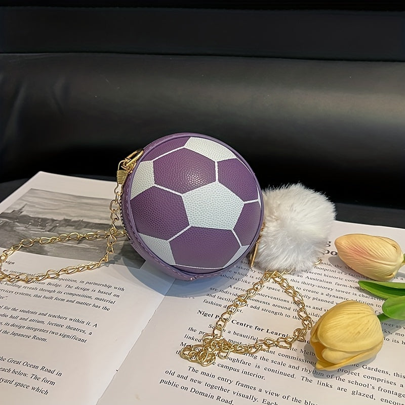 Kids Mini Football Crossbody Bag Plush Bag Charm Coin Bag Wallet