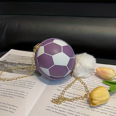 Kids Mini Football Crossbody Bag Plush Bag Charm Coin Bag Wallet
