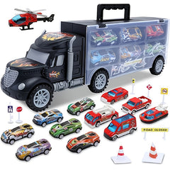 Transport Cars Carrier Set with 12 Die-cast Vehicles