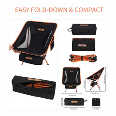 Portable Camping Chair Compact Folding Backpacking Chair