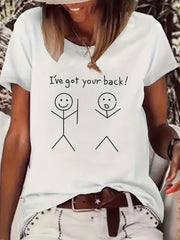 Letter Print T shirt Graphic Tee Women's Tee Crew Neck T shirt