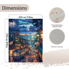 Night Town Numbered Painting Kit - DIY Hand Painted Furniture Decoration